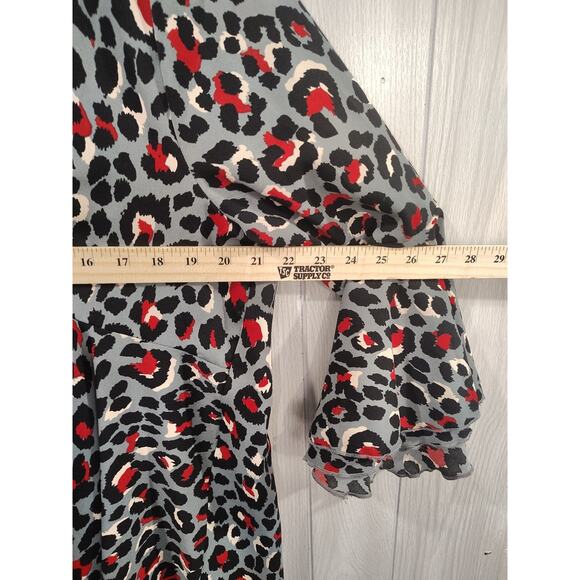 Women's Umgee Flowy Bell Sleeve Dress Size L Comfort High Low Office Casual - Picture 7 of 7